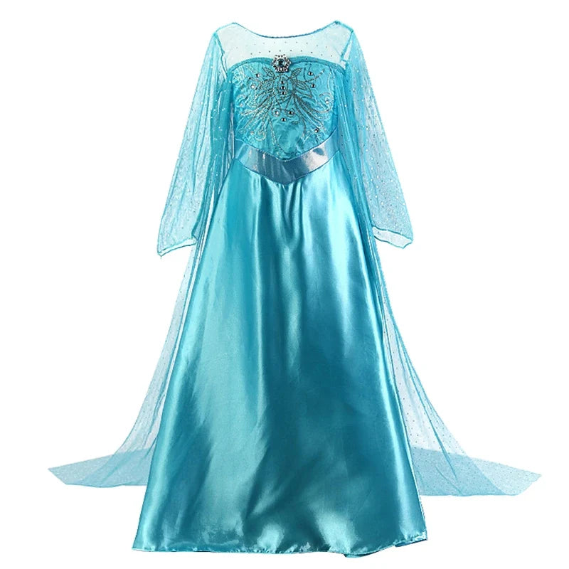 Elsa Dress for Girls 3-10Y Birthday Role Elsa Princess Dress For Kids Halloween 2024 Carnival Easter Party Cosplay Girls Costume