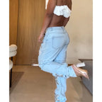 2025 Wide Leg Loose Jeans Female Streetwear Style Fashion Baggy Pants Women's New Stylish Full Length Straight Pant Outwear