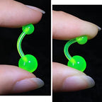 10Pieces Belly Button Rings Glow in the Dark Belly Rings Acrylic Flexible Barbells Colorful Navel Piercing Jewellery Navel Bars