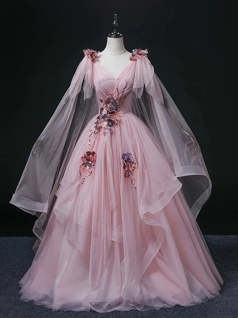 2025 New Women's Bean Paste Powder Mesh Long Evening Dress Fashion Glitter Bead Stickers Look Thin V-neck Back Strap Dress