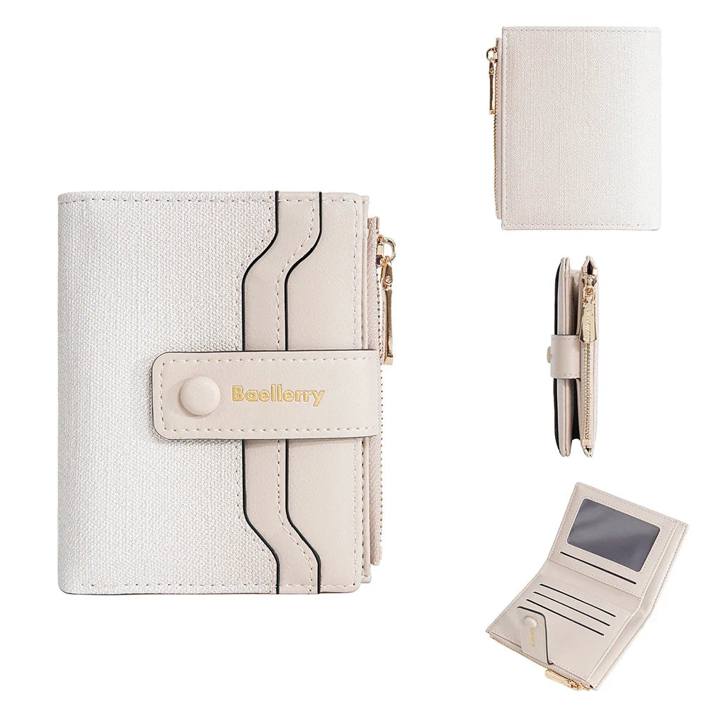 Baellerry High Quality Women Wallets New Simple Short Card Holde Brand Female Purse Photo Holder Coin Pocket Zipper Women Wallet