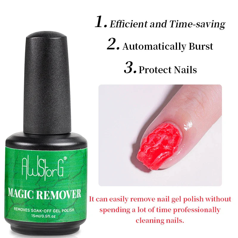 AWStorG15ml 2 IN 1 Crystal Top Coat Transparent Soak Off UV LED Nails Art Manicure Gel Nail Polish Varnishes Primer Function Gel