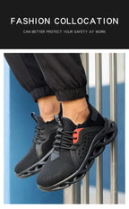 48 Size Steel Toe Cap Light Breathable Sneaker For Men Unisex Work Safety Shoes  Anti-smash And Anti-puncture Safety Sneakers