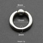 1Pc Large Gauges Stainless Steel CAPTIVE SPRING BEAD RING for Septum Piercing BCR Nose Ring Hoop Expander Earlobe Earrings 00G