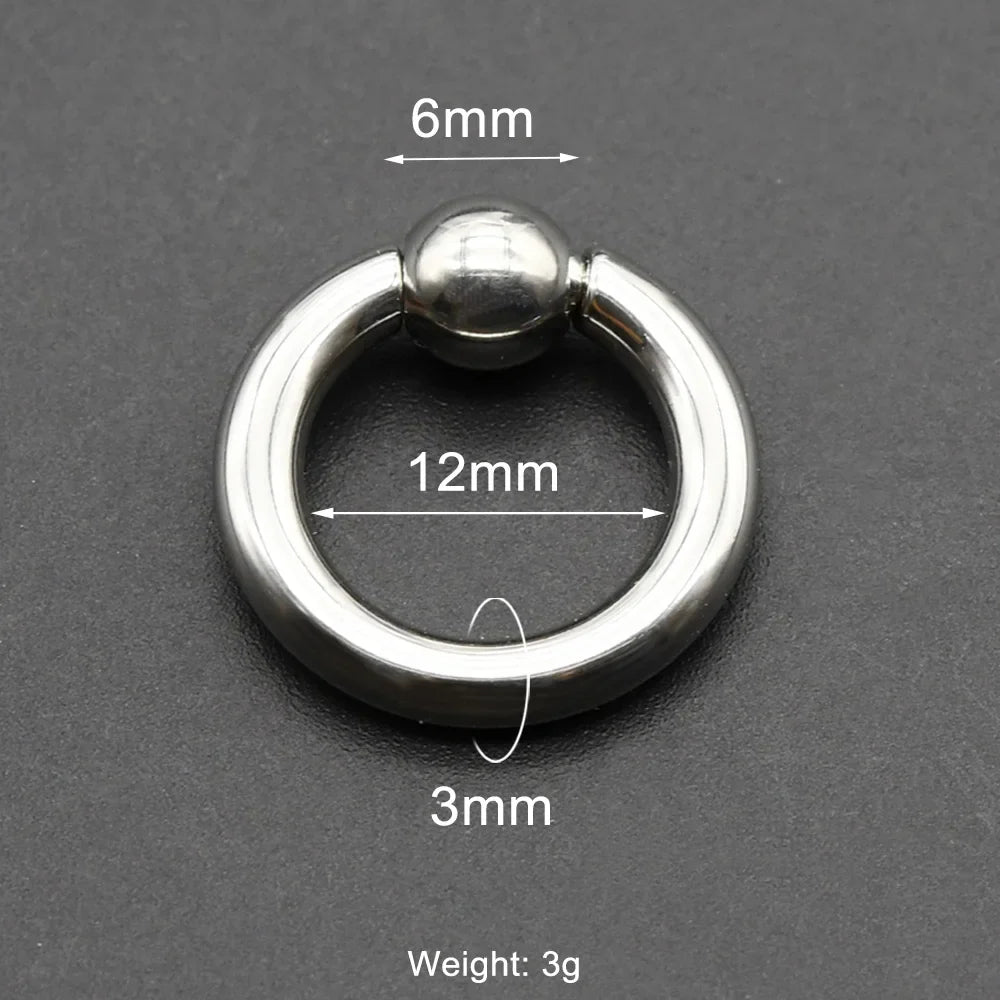 1Pc Large Gauges Stainless Steel CAPTIVE SPRING BEAD RING for Septum Piercing BCR Nose Ring Hoop Expander Earlobe Earrings 00G