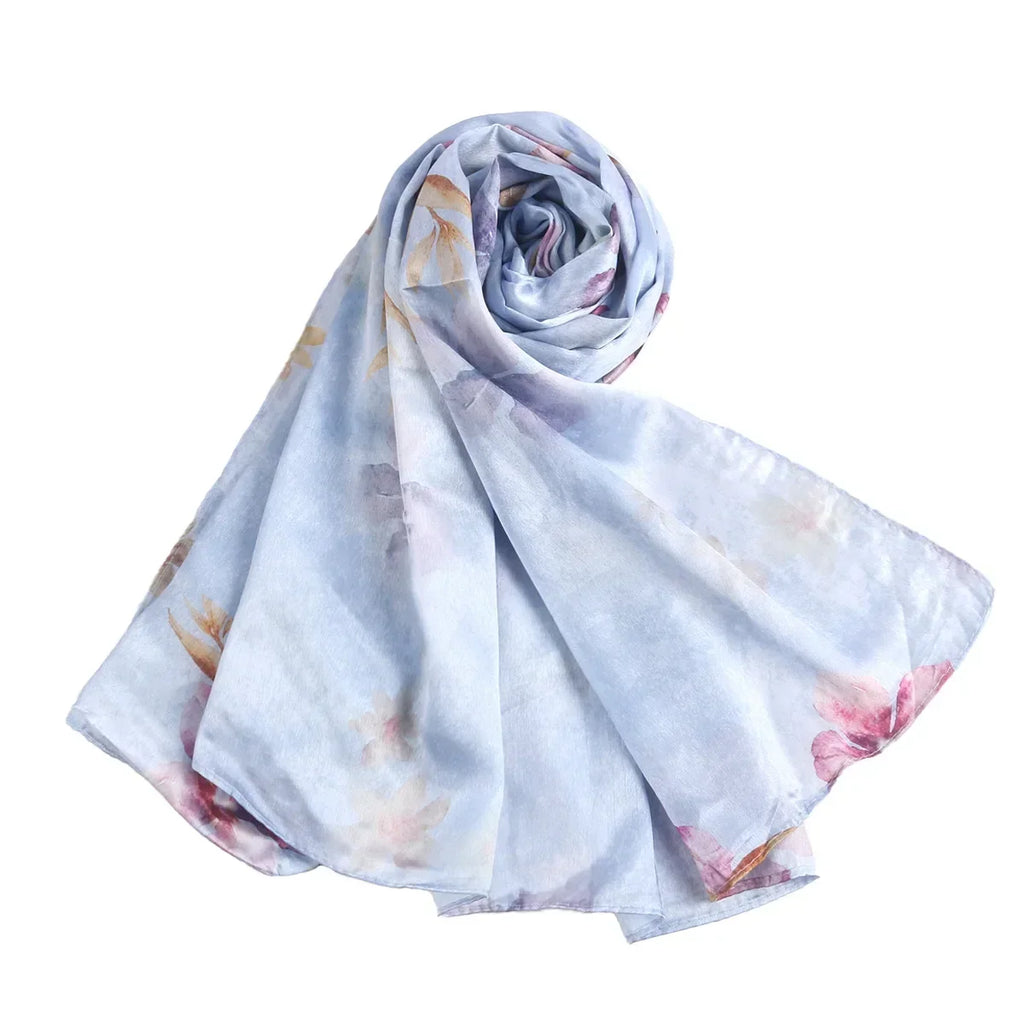 180×85cm Water Print Shawl Hijab Scarves Muslim Ethnic Woman Chiffon Silk Bandanas Printed Hijabs 2025