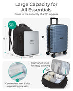 BAGSMART Travel Backpack Flight Approved  30L Lightweight Backpack for Men Women Waterproof Travel Bag with USB Charging Port