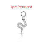 1PC Little Star Moon Snake Crystal Charms Pendant Helix Daith Earrings for Women Hanging Matching Piercing Lobe Tragus Jewelry