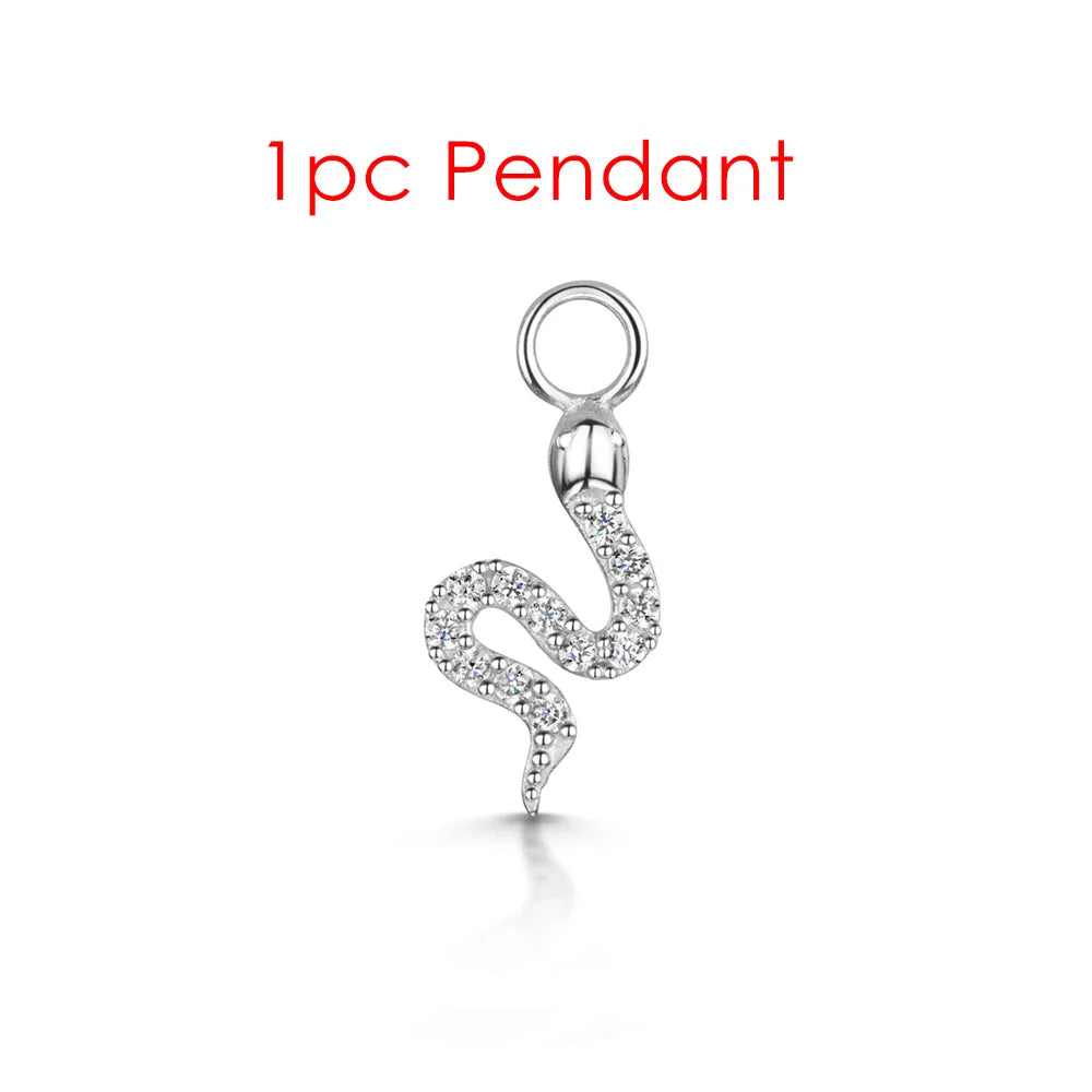 1PC Little Star Moon Snake Crystal Charms Pendant Helix Daith Earrings for Women Hanging Matching Piercing Lobe Tragus Jewelry