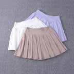 2024 New Best-Selling Pleated Nylon Spandex High Waisted Pocket Skirt With Anti Glare A-Line Sports Tennis Skirt