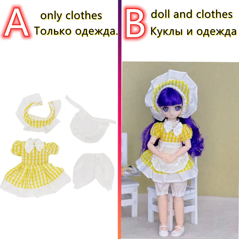 30cm Two-dimensional Doll Comic Face 1/6 Bjd Doll or Dress Up Clothes Children's Girl Birthday Gift Toys Kids Toys