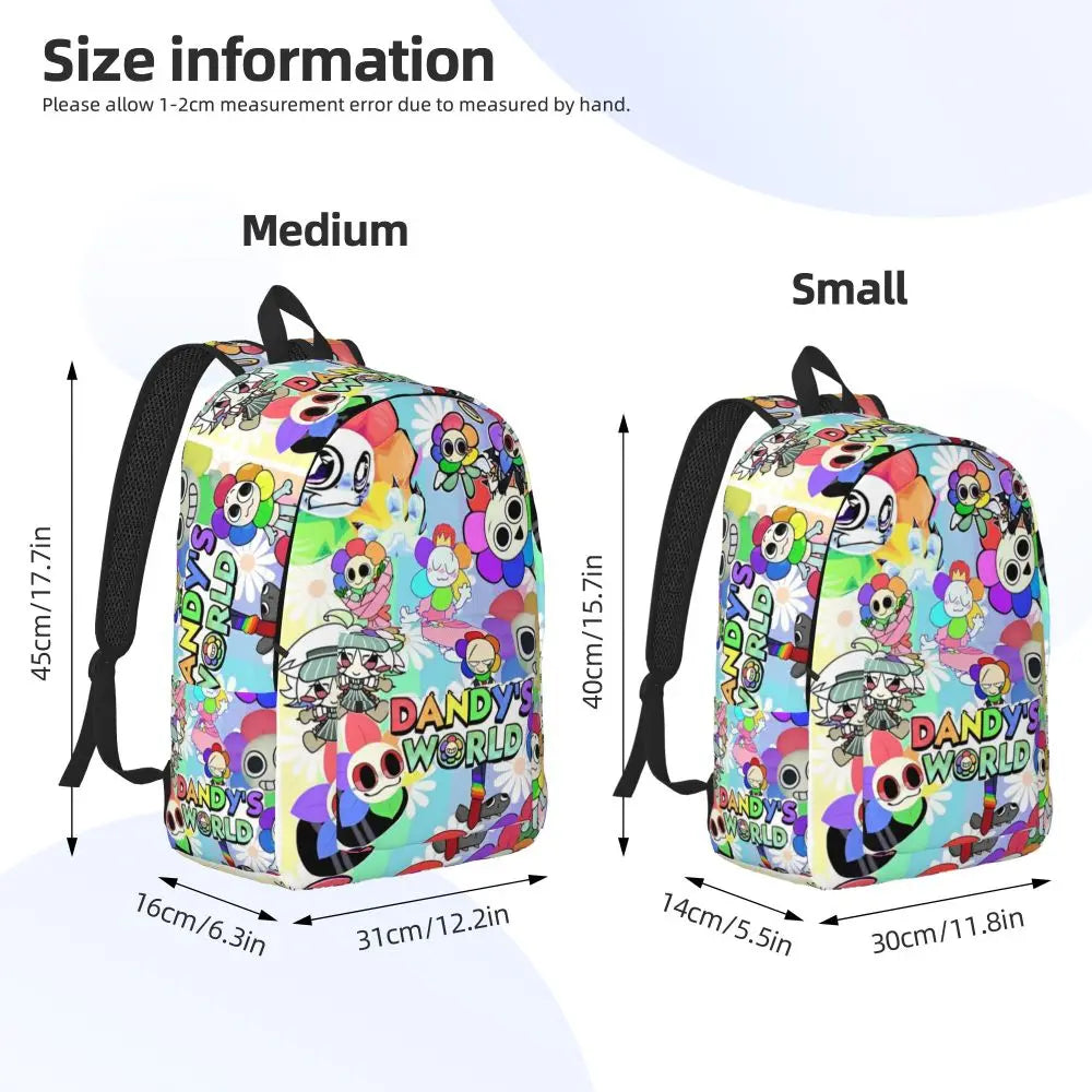 Dandys World Cool Backpack Lightweight High School Hiking Travel Game Logo Daypack for Men Women Laptop Computer Shoulder Bag