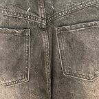 Dave&Di Summer British High Street Retro Loose Jeans With High Waist Wide Legs Broken Jeans For Women Boyfriend Style Mom Jeans