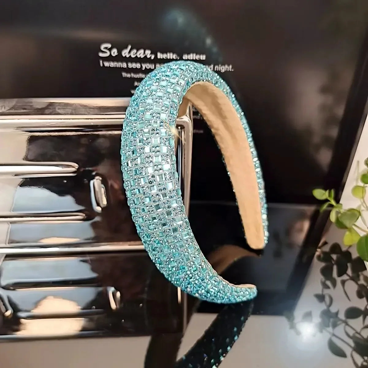 Colorful Baroque Head Hoop Luxury Women Full Crystal Rhinestones Sponge Padded Headband for Lady Girls Diamond Wide Headband
