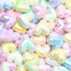10pcs 15x17mm Macarons ABS Spacer Beads Gradients Heart Acrylic Beads For Diy Jewelry Making Bracelet Necklace Earrings Pendant