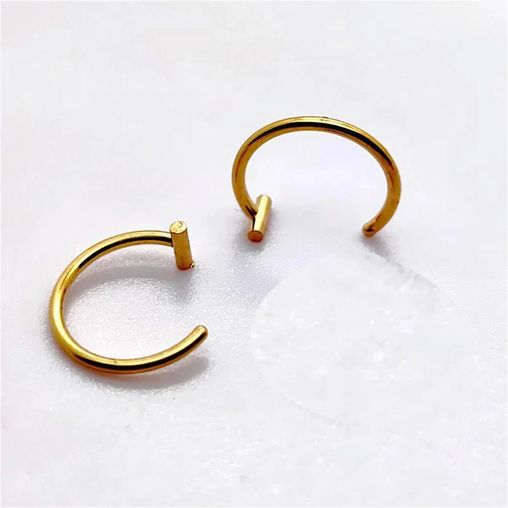 2/4Pcs 18G 316L Stainless Steel Fake Lip Rings for Women Men,  Fake Septum Nose Ring Clip On Lip Ring Fake Piercing Jewelry
