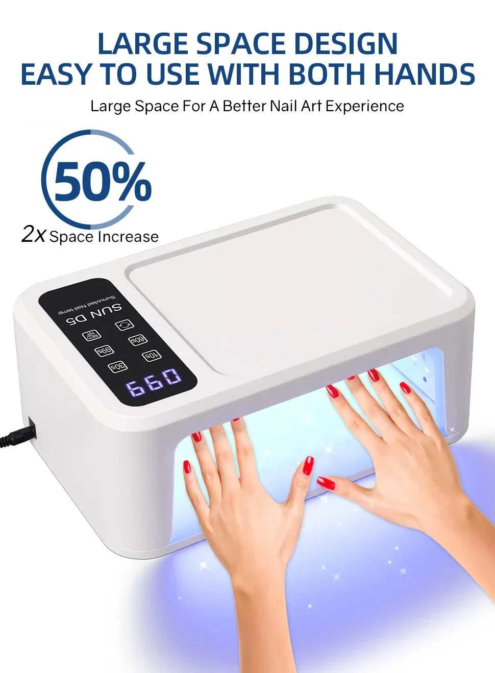 140 Beads Professional UV LED Nail Lamp For Nails 480W Fast Curing Gel Polish Lamp With LCD Display Screen Smart Sensor