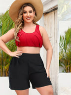 2024 new summer women's plus-size high elastic fabric pocket design fashion sports shorts