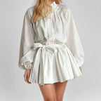 Autumn new women's clothing style elegant, fashionable, casual, sexy commuting long sleeved lace up Chinese style printed dress