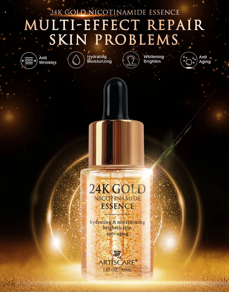 ARTISCARE 24K Gold SkinCare SET Face Cream Moisturizing Serum Dark Circles Essence Korean Skin Care Products