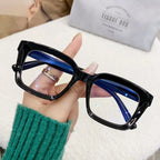 2024 Oversized Square Glasses Anti Blue Light Glasses Large Frame Myopia Glasses Flat Light Glasses Transparent Eyeglasses