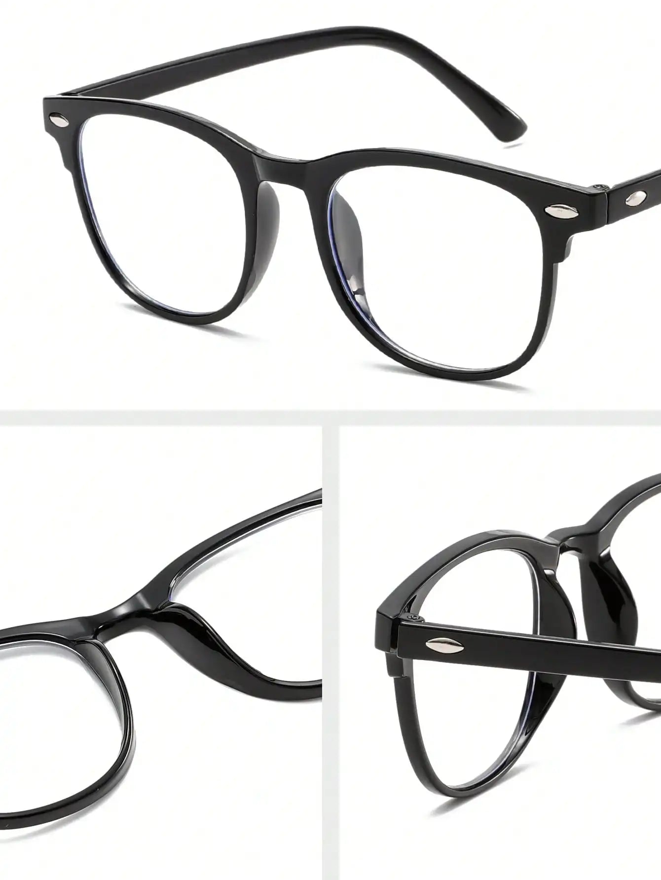 1PC/2PCS Fashion Pentos Plastic Frame Anti-Blue Light Clear Glasses For Daily Office Reading Life Eye Protection Accessories.