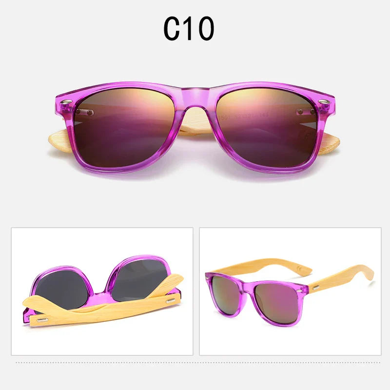 16 color Bamboo Sunglasses Men Wooden Sunglasses Women Brand Designer Mirror Original Wood Sun Glasses retro de sol masculino