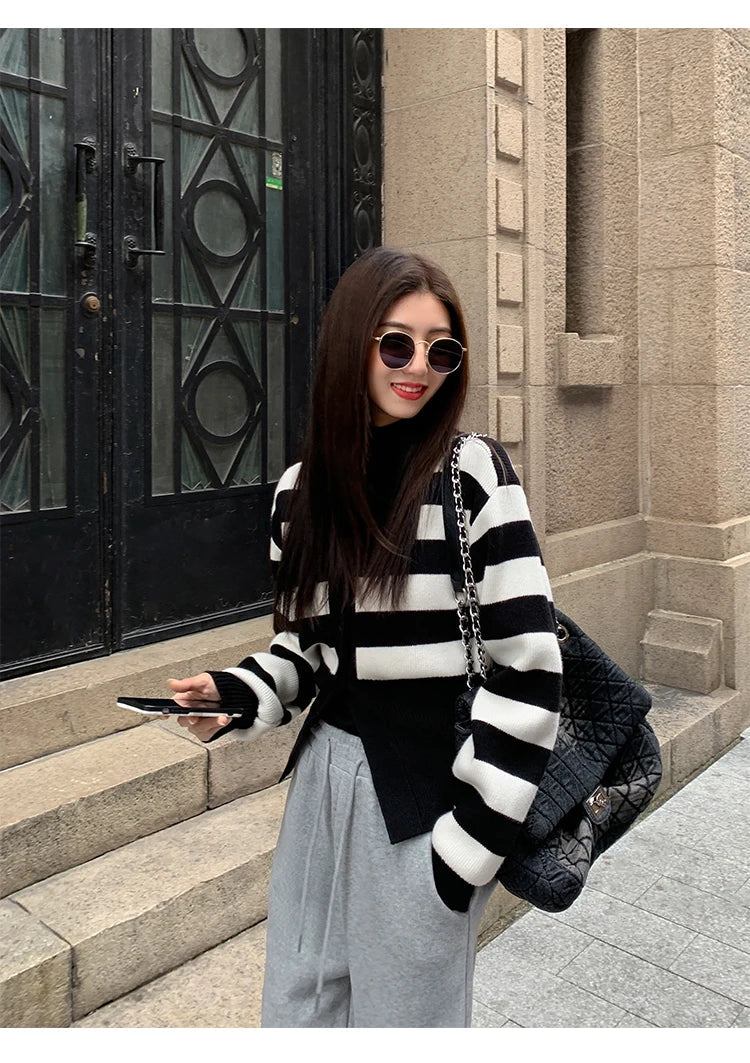 AOSSVIAO Knitted Casual Cardigan 2025 Autumn Winter Elegance Solid Color V-neck Sweater Unique and Niche Slim Fit Tops