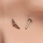 ASTM F136 Titanium Mirror Polish 7 Beads Cluster 16G Labret Cartilage Helix Conch Monroe Tragus Piercing Body Jewelry