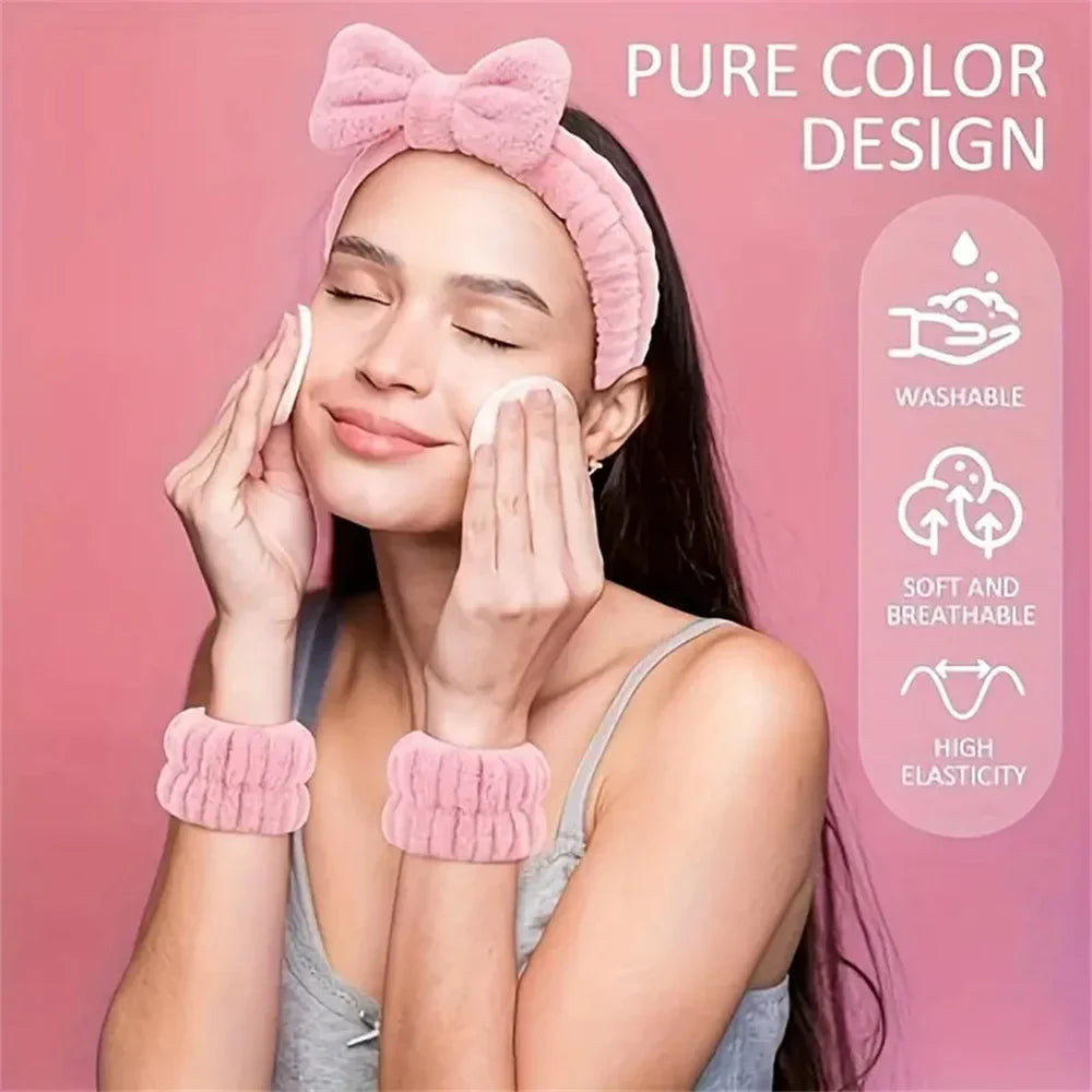 16-Piece Women's bow Headband Velvet large ring matte matte Grip Clip Pink Series Blue Series Black Series Styling Tools set SPA