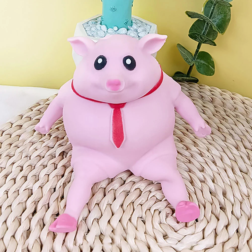 Cartoon Toy Pig Stretch Creative Sensory Toy Rebound Pig Stress Relief Toy Funny Squeeze Soft Pig Toy for Girls Boys