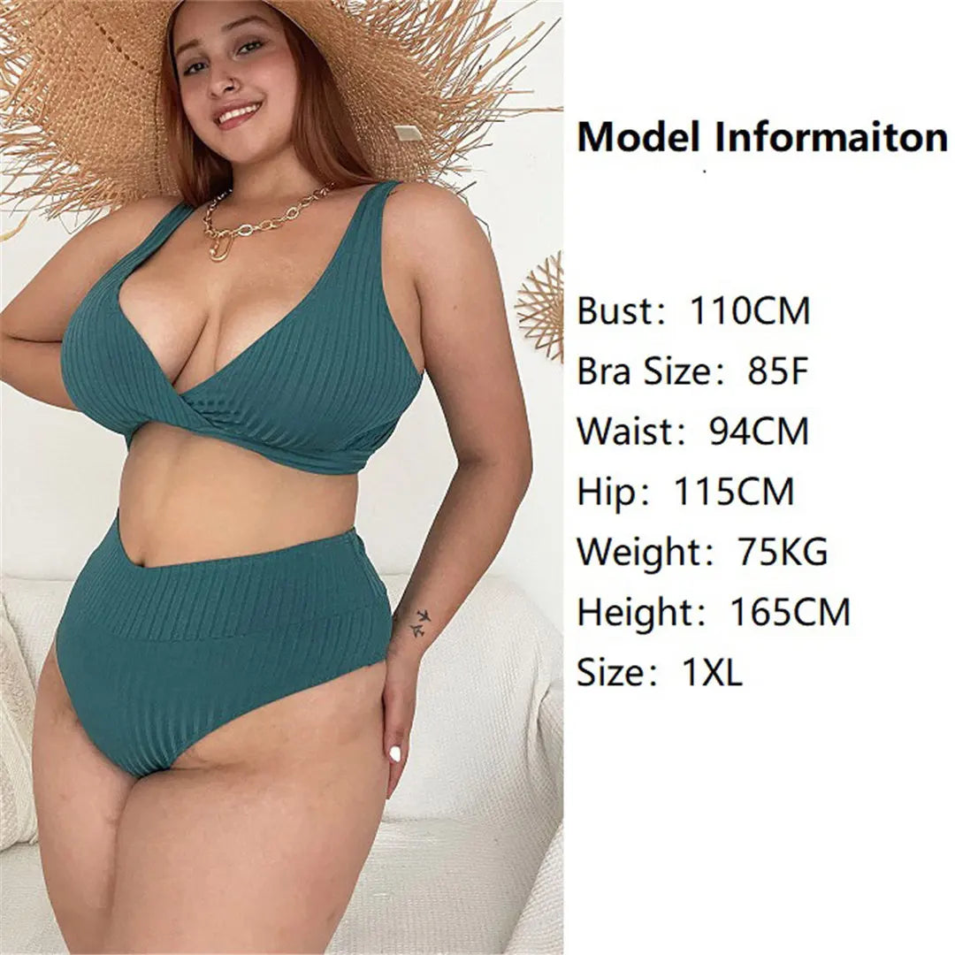 0XL - 4XL Tie Dye Bikini Large Size Swimwear Plus Size Women Swimsuit Female Two-pieces Bikini set Bather Bathing Suit V4841B