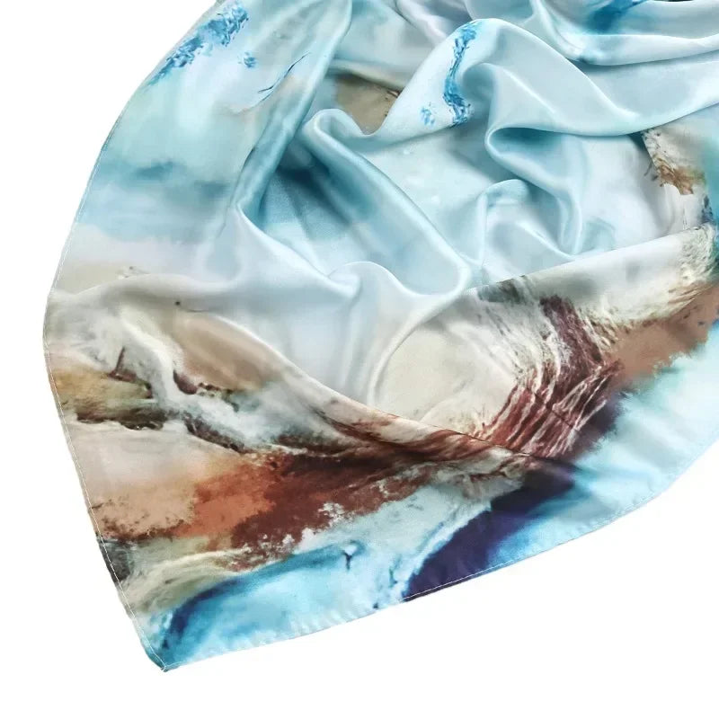 180×85cm Water Print Shawl Hijab Scarves Muslim Ethnic Woman Chiffon Silk Bandanas Printed Hijabs 2025