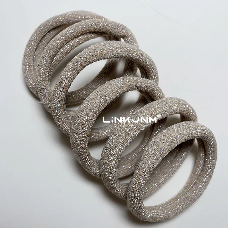 6PCS Women Glitter Hair Scrunchies Girls Elastic Hair Rubber Bands Hair Holder/Gum Hair Accessories Ponytail Hair Holders