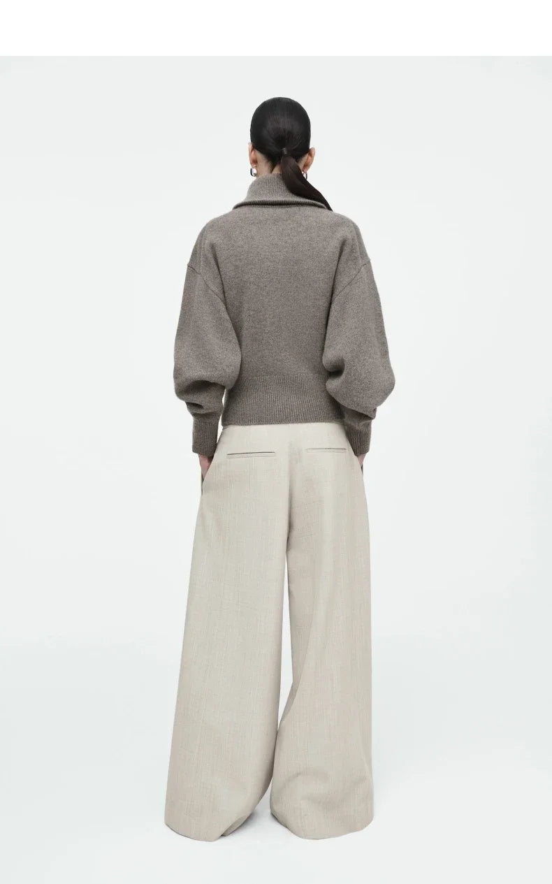 Ethereal cos  winter new style of Ladies' casual standard fit waist-cinching knitted pilot jacket