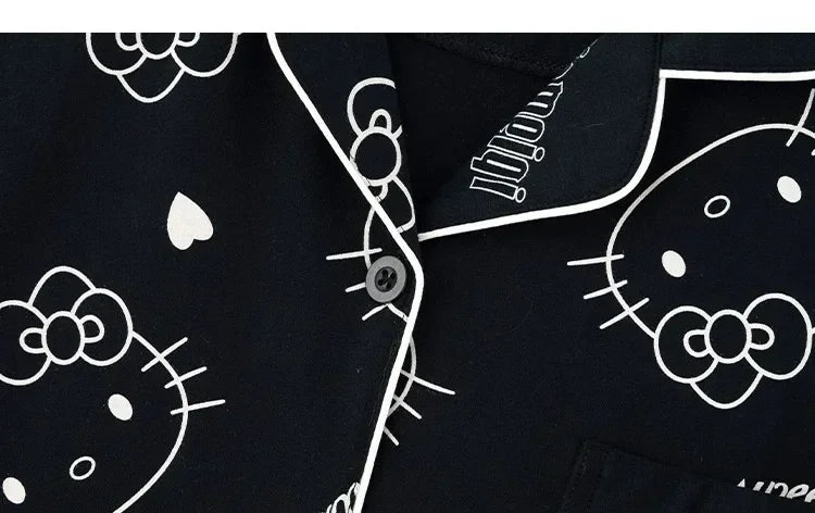 2Pcs/Set Hello Kitty Pajamas Anime Student Loungewear Kawaii Cute Girls Home Wear Shirt Shorts Set