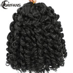 1- 5 Packs 8 inch Jumpy Wand Curl Jamaican Bounce Crochet Hair Natural Black Wand Curls Crochet Hair Short Curly Crochet Braids