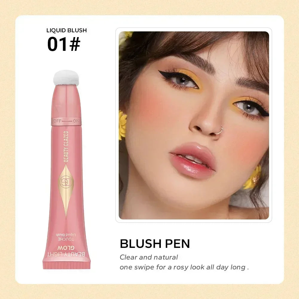 BEAUTY GLAZED 7 Colors Liquid Blush Stick Highlighter Multi Functional Make Up Pen Lip Cheek Waterproof Lasting Cosmetic