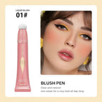 BEAUTY GLAZED 7 Colors Liquid Blush Stick Highlighter Multi Functional Make Up Pen Lip Cheek Waterproof Lasting Cosmetic