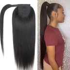 100G Ponytail Human Hair Extensions Straight Wrap Around Horsetail 100% Remy Human Hair 10"-32" Ponytail Extension for Women