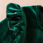 2025 Red Christmas Dress for Baby Girls Winter Long Sleeve Mesh Dresses for 3-8Yrs Kid Star Sequin Birthday Party Princess Dress