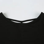 Backless Chic Fashion Skinny Sexy Long Sleeve Short Dress Women Rave Baddie Clubwear Black Solid Party Dresses