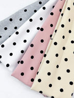 4pcs/set Ladies Polka Dot Print Wide-Edge Elastic Hair Band Face Makeup Sports Headband Stylish Hair Accessory for Women