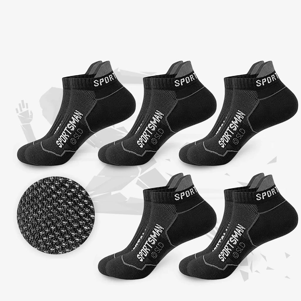 5 Pairs sport Socks High Quality  Men's Summer Man Short Socks Breathable Ankle Socks Cotton Black Thin Cut Run Men Socks