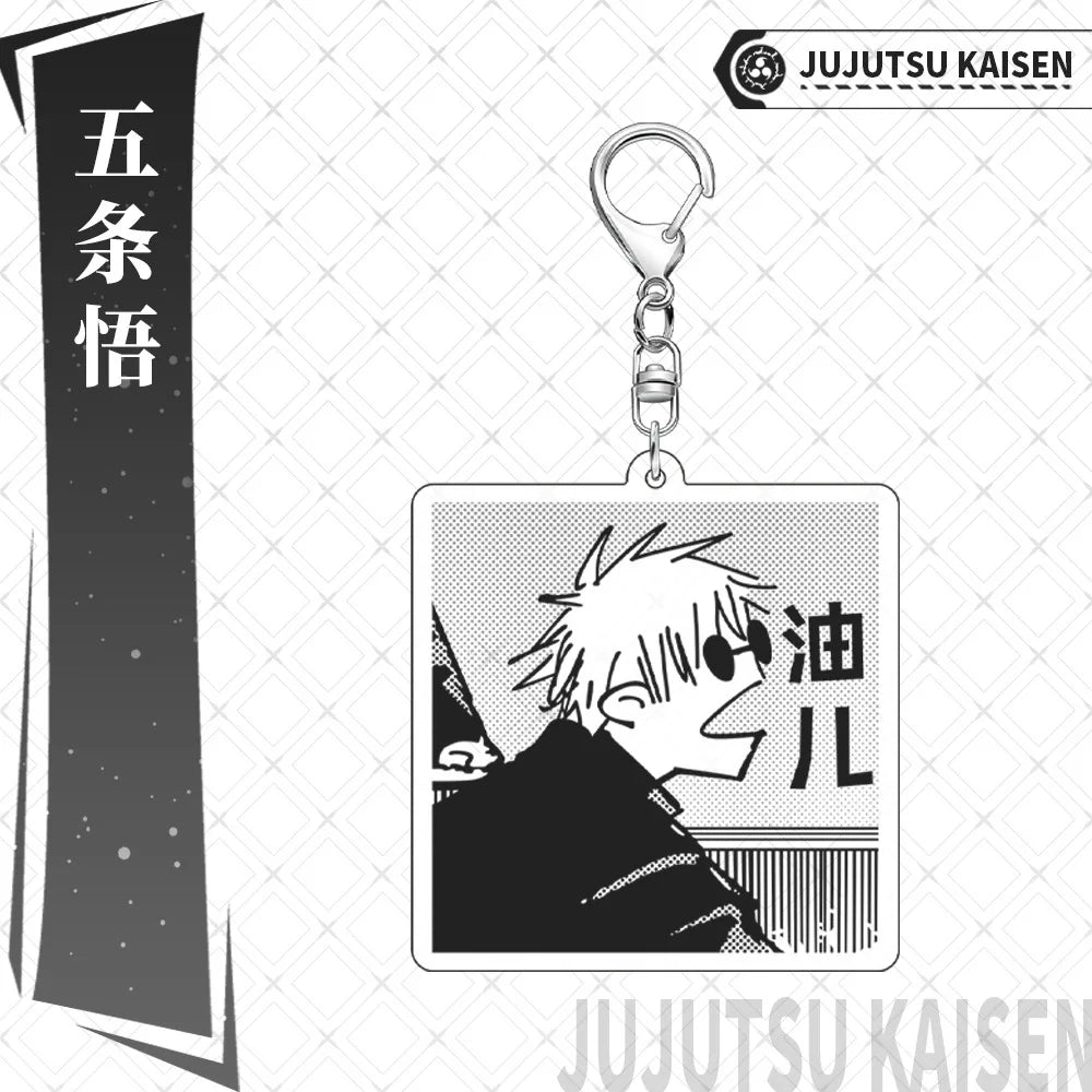 Anime Japanese Cartoon Satoru Gojo Geto Suguru Key Chain Cute Bag Backpack Pendant Acrylic Couple Keychains Jewelry Accessories