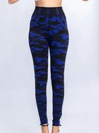 CUHAKCI Camouflage Printed Leggings Women Seamless Denim Sports High Waist Tights Workout Fitness Elastic Pants Stretch Jeggings