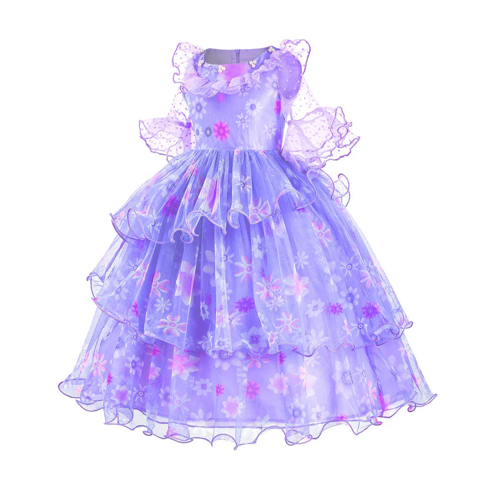 Encanto Princess Costume Isabella Dress Suit Charm for Girls Cosplay Isabela Carnival Christmas Birthday Party Mirabel Clothes