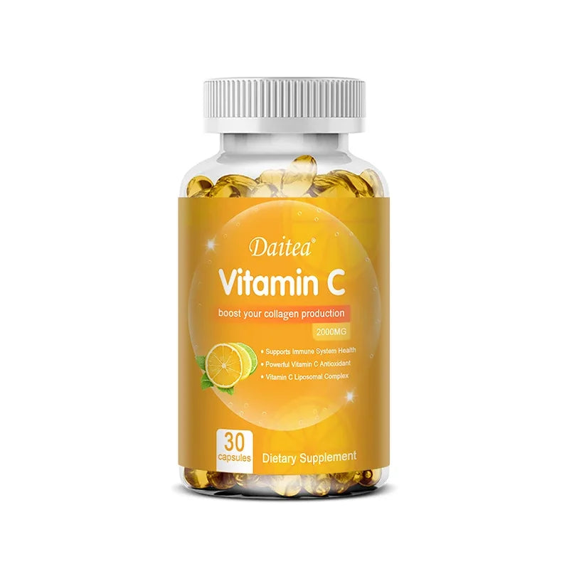 Daitea Vitamin C Capsules 2000 mg Nutritional Supplement - Antioxidants promote skin, hair, nails and immune health