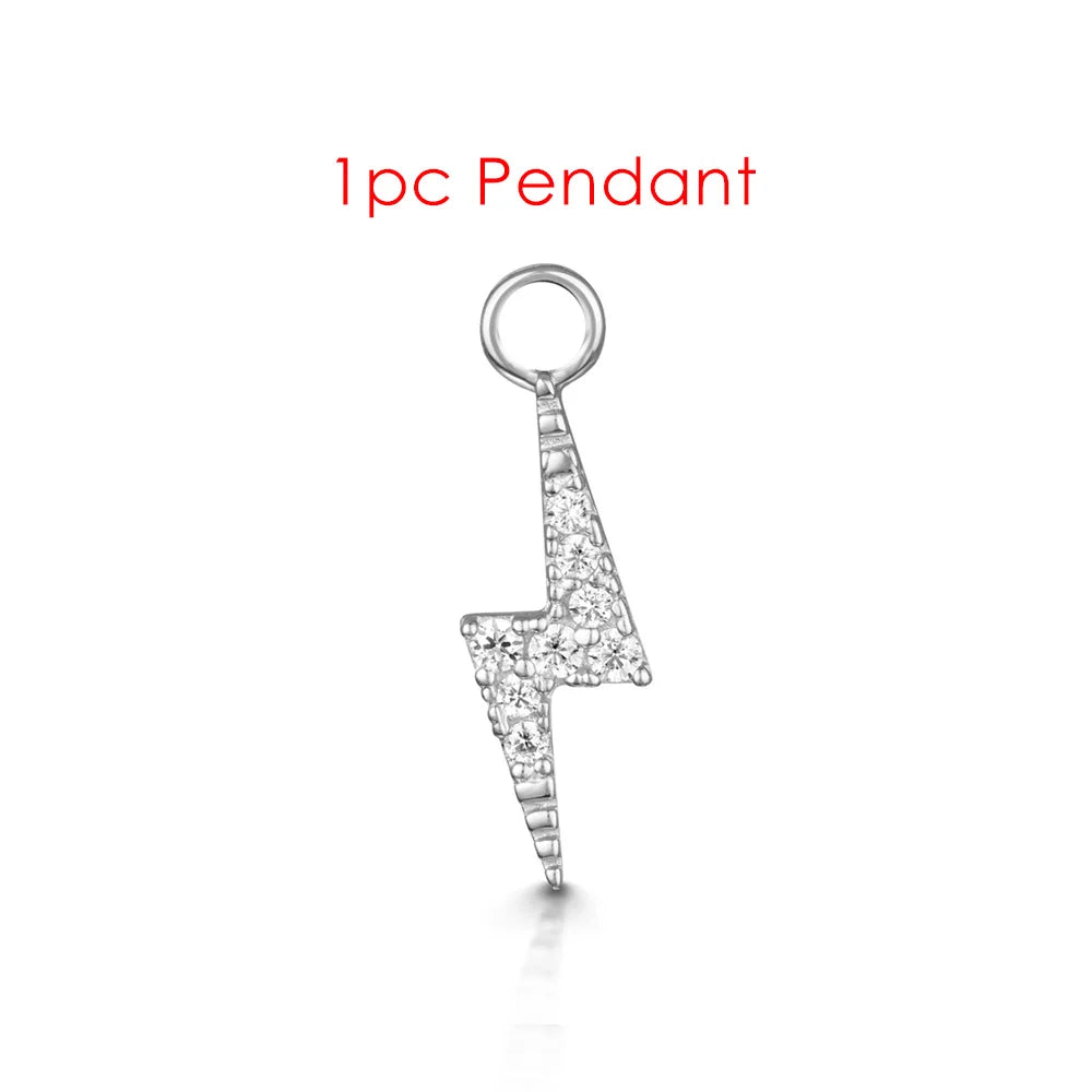 1PC Little Star Moon Snake Crystal Charms Pendant Helix Daith Earrings for Women Hanging Matching Piercing Lobe Tragus Jewelry