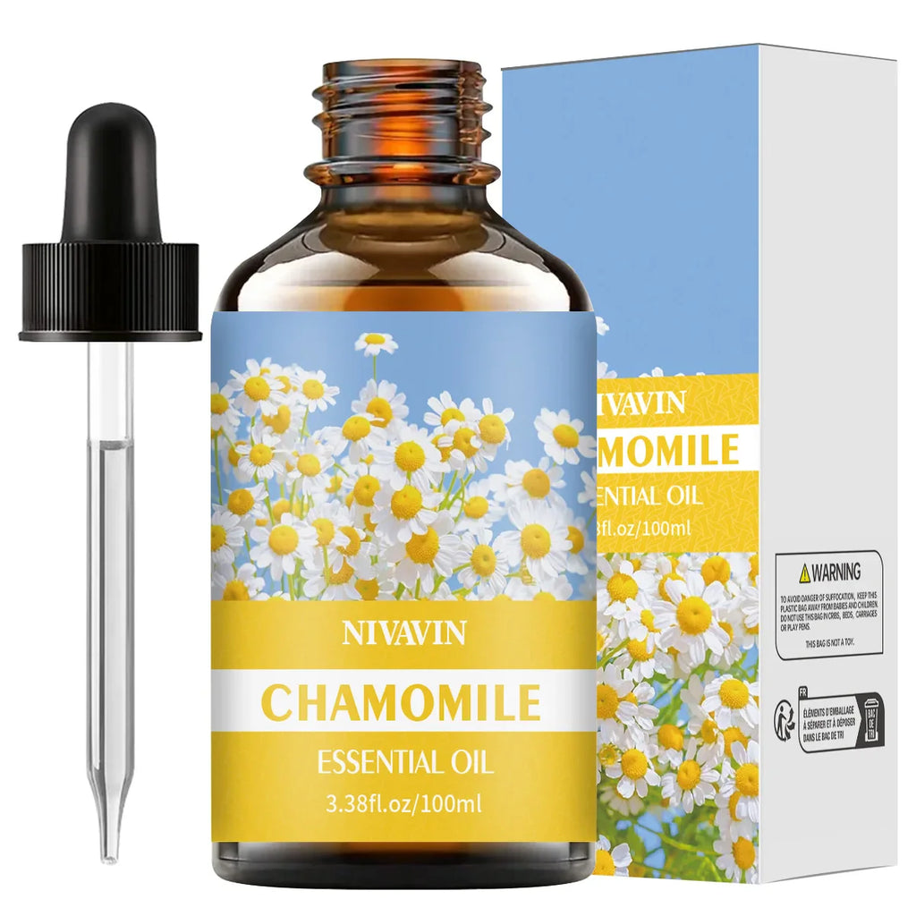 30ml/60ml/100ml chamomile essential oil is suitable for facial hydration, moisturizing, hair care, skin care, and perfume making